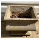 Outdoor concrete planter. Chipped on edges. 11.5