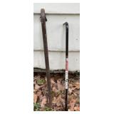 2 Metal crowbars the black one is a regal brand.