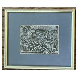 Framed Joseph & Virgin Mary Brass Rubbing ï¿½