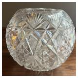 Brilliant Cut Crystal Rose Bowl 6.5 tall 7 wide