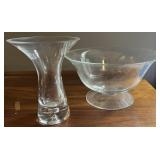 Crabtree & Evelyn Art Glass Pedestal Bowl 10 tall