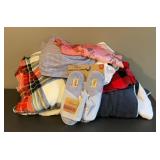 Robes, house shoes, nightgown, house shoes are