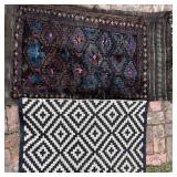 Pair Area Rugs ï¿½ Geometric Flatweave 34.5x21.5 &