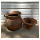 2 TerraCotta flower pots. Larger one