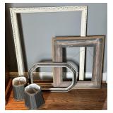 Wood frames, lampshades, 31x25 largest frame