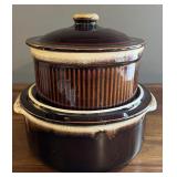 Vintage Mid-Century Brown Drip Glaze Covered