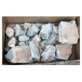 Mineral rock specimens pink crystals