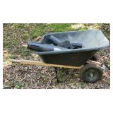 Wheelbarrow, shred leaf blower attachments