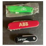 8GB thumb drive, ABB multitool, Alvin mini zip