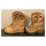 2 pairs of menï¿½s boots, John Deere ones are 10