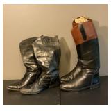 2 pairs of vintage Joan & David leather boots,