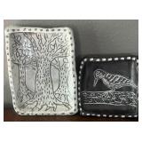 Jacqueline Currie Studio Art Pottery Tray Pair