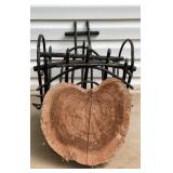 Wood Seat Top, Handmade Grapevine Wreath