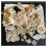 Vintage lace pieces, floral appliques