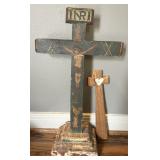 Primitive Folk Art Crucifix ï¿½ Hand Painted