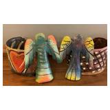 Folk Art Metal Angel Figures & Handcrafted Cuff