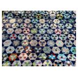 Vintage hand stitched patchwork quilt, 88 inches