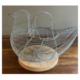 Vintage Wire Chicken Egg Baske 2 Cork Trivets ï¿½
