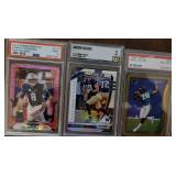 3 PC PSA graded NFL Lot all 8 or 9 see pics