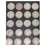 Lot of 50 Roosevelt Dimes 1940s-1960s