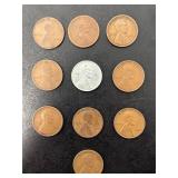 Lot of 10 Lincoln Wheat Pennies 1910-1943