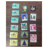 Lot of 15 VTG Christmas stamps