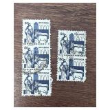 Lot of 5 VTG Indian Farm Animal Cow stamps