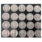 Lot of 20 Washington quarters 1940s-1950s