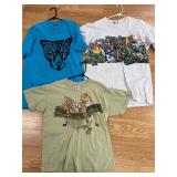 Lot of 3 VTG Large Animal T shirts