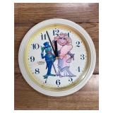 VTG MISS PIGGY & KERMIT WALL CLOCK