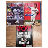 3 sports magazines, including sports illustrated