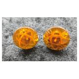 Vintage Carved Bakelite Screw-Back Earrings