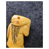 Vintage Japanese Netsuke ï¿½ Carved Man with Bowl