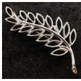 Emmons Silver-Tone Leaf Branch Brooch