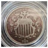 1868 Shield Nickel 5ï¿½ Early US Coin