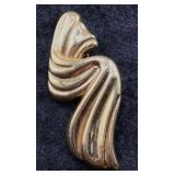 Vintage Gold-Tone Abstract Woman Face Brooch