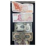 11 Foreign Antique & VTG Paper Money Bills