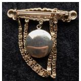 Victorian-Style Locket Brooch w/ Floral Engraving