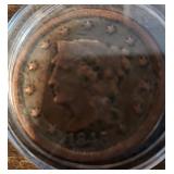 1851 Braided Hair Large Cent Coin
