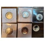 6 Proof Quarters - 3 Silver, 3 Clad