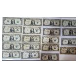 Lot of 19 VTG  $1 Silver Certificates