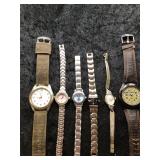 6 Vintage Wristwatches ï¿½ Mixed Styles