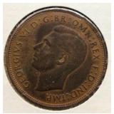 1938 Great Britain One Penny - King George VI