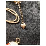 Betsey Johnson Cow Necklace w/ Red Hearts