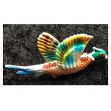 Colorful Vintage Flying Pheasant Brooch by JJ
