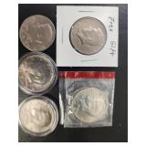 6 Kennedy Half Dollars w/ 1969 Silver