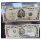 2 Vintage $5 Notes ï¿½ 1953 & 1963 Series