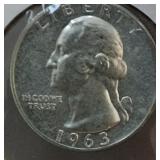 1963 Washington Quarter ï¿½ 90% Silver Coin