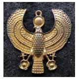 Egyptian Revival Falcon Pendant with Ankh Symbols