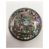 Sterling Abalone Inlay Mexican Brooch by JPR